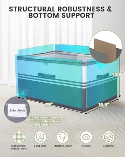 Opvener 24 Pairs Shoe Organizer for Closet, Sandal Storage Organizer, Large Foldable Shoe Storage Boxes Bin Container With Dividers, Handles, Mesh Pocket, Small Space Fabric Shoe Organizer Cubby Grey — view 5