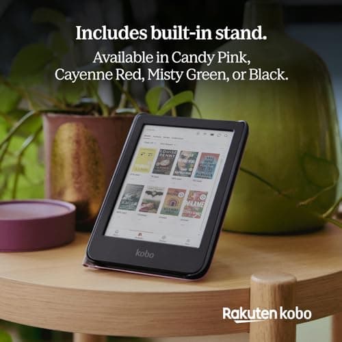 Kobo Clara Colour/BW SleepCover Case, Candy Pink, Vegan Leather — view 4