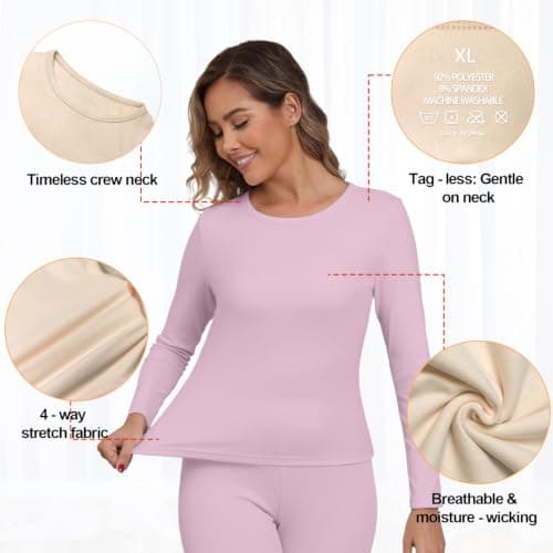 IWOLLENCE Thermal Long Sleeve Top Women (Lilac, M) — view 5