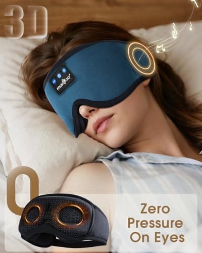 MUSICOZY Sleep Mask Headphones 100% Blackout 3D Sleep Headphones — view 3