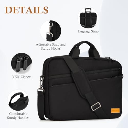 bagasin 17 17.3 18 Inch Laptop Shoulder Case Bag, Water-Repellent Briefcase — view 5