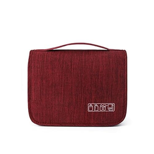 BSLVWG Travel Hanging Toiletry Wash Bag,Water-Resistant Toiletry Bag for Men,Women Large Foldable Travel Wash Bag for Business Trip Shaving Bathroom Gym Toiletries Makeup Organizer (Red)