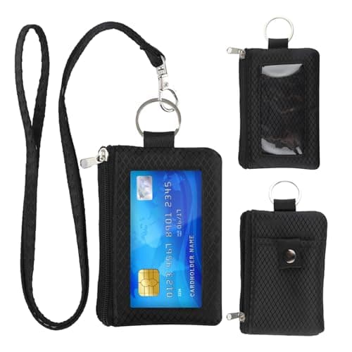 Slim Waterproof Wallet with ID Window RFID Blocking Card Zipper Case Holder
