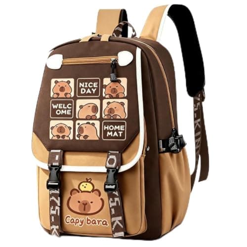 JXBBAAC Capybara Backpack, Cute Cartoon Backpack Capybara Waterproof School Bag, Rucksack Travel Book Bag for School Outdoor Travel Sports-A
