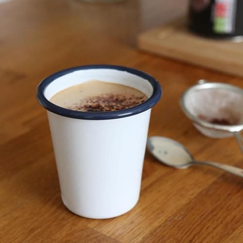 Argon Tableware Enamel Tumblers - 300ml - Blue - Set of 2 Metal Drinking Cup Teacup Coffee Tumbler Set Hot, Cold Drinks Cups for Home, Kitchen, Dining, Travel, Camping, Hiking & Outdoor Use — view 5