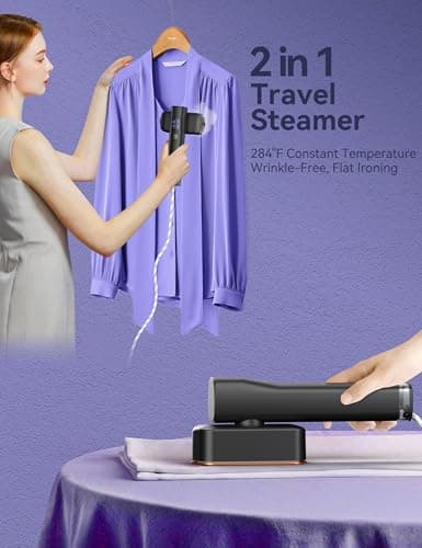 Sundu Clothes Steamer, 2 In 1 Travel Garment Steamer Iron, Black — view 4