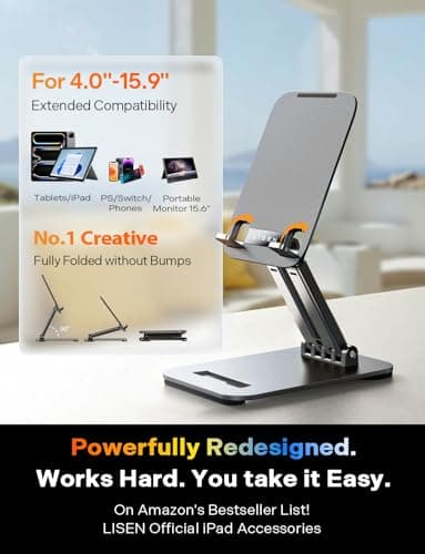 LISEN for iPad Tablet Stand for Desk Portable Monitor Stand iPad Holder — view 2