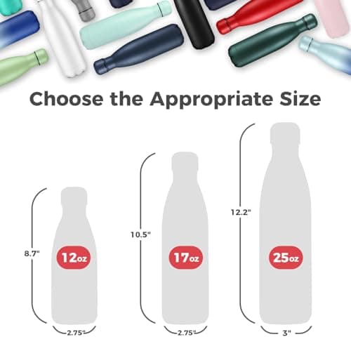 Volhoply 500ml Insulated Stainless Steel Water Bottle, Double Wall Vacuum Flask, Keeps Cold 24h & Hot 12h, Available in Packs of 1 or 4（Red,1 Pack） — view 2