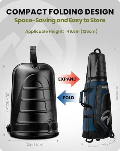 OutdoorMaster Golf Travel Bags for Airlines with Wheels and Hard Case Top — view 5