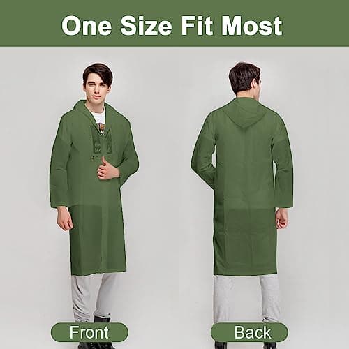 Vicloon Portable Raincoat, 2 Pack Rain Poncho Adult Waterproof with Hoods and Sleeves, Reusable Rain Resistant Poncho for Camping, Emergency Situations, Travel — view 6