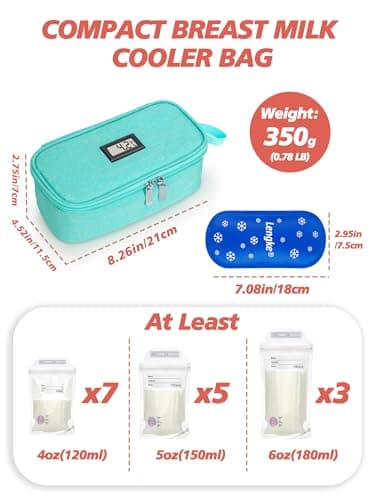 Leng Ke Breastmilk Cooler Bag - Breast Milk Cooler Travel Bag with Temperature Display, Insulated Breastmilk Cooler Bag for Travel, Breastmilk Storage Bag for Daycare Travel Nursing Mom (Green) — view 3