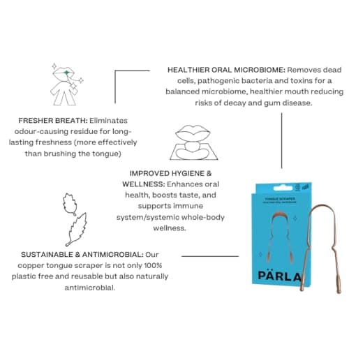PÄRLA Copper Tongue Scraper for Adults – Durable Metal Tongue Scraper for Fresh Breath & Oral Hygiene – Dental Scraper, Self Care Tool for Mouth Cleaning & Travel Kits — view 5