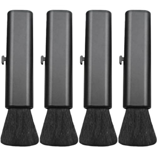 4pcs Black Wool Keyboard Brush Portable Dust Cleaning Tool