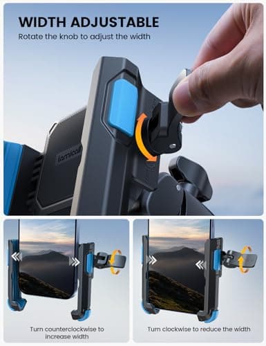 Lamicall Motorcycle Bike Phone Holder - 【1s Quick Release】 Universal Motorbike Phone Mount, Bicycle Handlebar Ends Clamp for iPhone 17 16 15 14 Pro Max Plus Air, Samsung S25 Ultra, All Phones - Blue — view 4