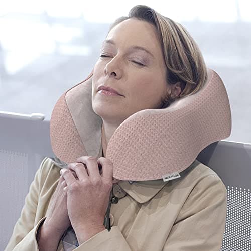Yomisee Travel Pillow Neck Pillow for Travel Airplane Memory Foam Flight Pillow for Cars, Trains, Home, Offices (Pink) — view 4