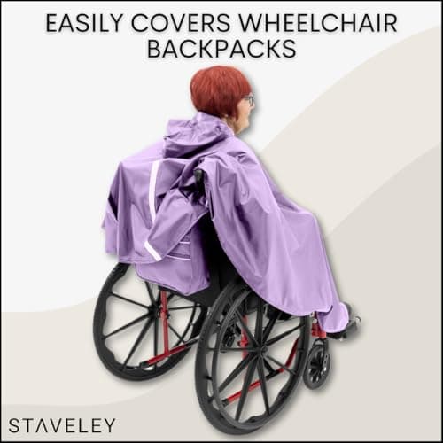 Staveley Wheelchair Rain Cape Poncho Waterproof | Unisex Lightweight Adult Mobility Rain Cape | Protection for Wheelchair & Electric Wheelchair Users (Lilac) — view 6