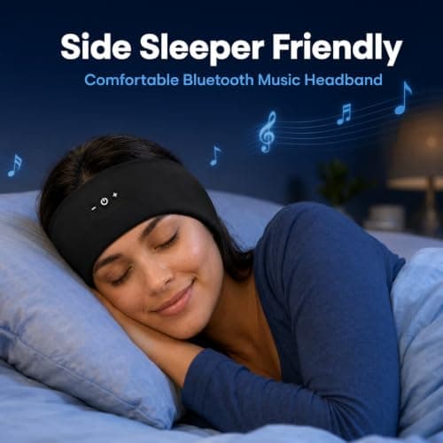 ZRUHIG 2-Pack Sleep Headphones Headband, Black & Grey — view 5