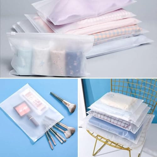 30 Pack Ziplock Bags for Clothes, Reusable Hospital Bag Organiser Pouches — view 4