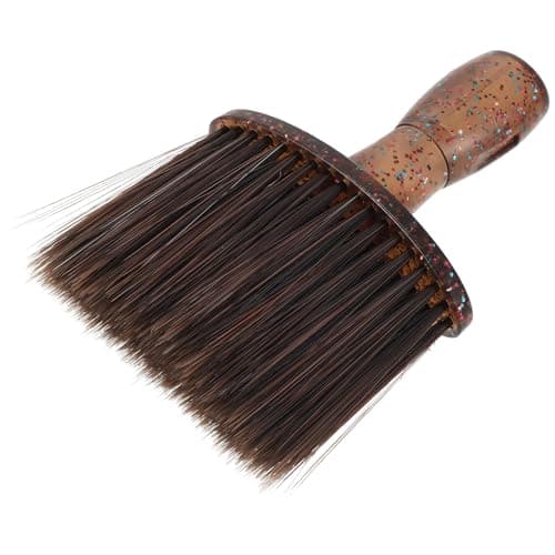 POPETPOP Men's Beard Grooming Brush with Synthetic Nylon Bristles for Beard Exfoliating and Cleaning, Portable Shaving Brush in Brown, for Outdoors Grooming and Home Use