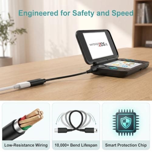 TwinkleHom USB C Adapter for Nintendo 3DS/2DS/DSi, USB Type C to 3DS Charger Adapter for New 3DS XL/3DS/2DS XL/DSi XL Console – 15cm — view 6