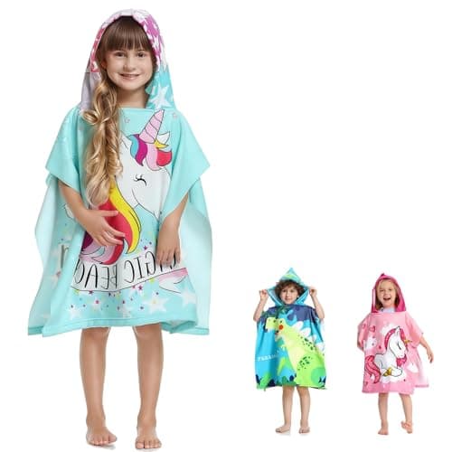 NIFTYY Kids Beach Towel – Super Soft & Quick Dry Children’s Sandproof Towel, Lightweight Highly Absorbent for Pool, Swimming, Bath, Travel, Ideal for Toddlers, Boys & Girls (Unicorn Blue)