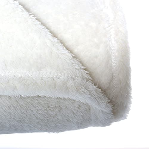 Soft Fluffy Fleece Blanket for Cats & Dogs | Warm Pet Throw | Machine Washable | Bed Blanket and Travel | Protects Furniture | Cream, Medium 80 x 100cm — view 3