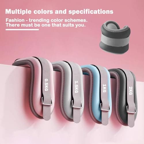 Ankle Weights 0.5kg-2kg Adjustable Neoprene Pair for Women Men — view 6