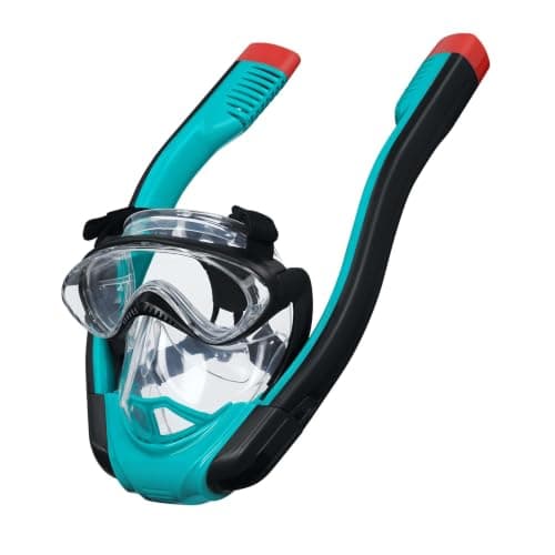 Hydro-Pro SeaClear Flowtech Full-Face Snorkelling Mask, Unisex Underwater Face Mask, Blue, S/M