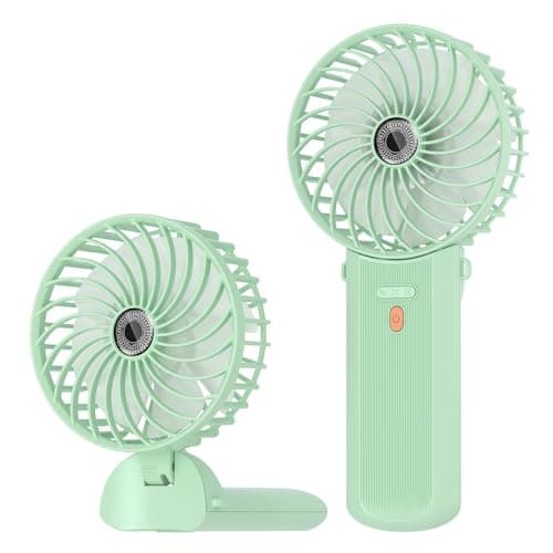 Lepwings Handheld Fan Rechargeable, Foldable Portable Mini Fan with 4 Speeds, USB-C Battery Operated Personal Desk Fan, Lightweight Cooling Fan for Travel, Office, Home and Outdoor Use-Mint Green