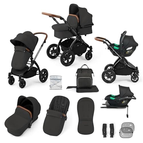 Ickle Bubba Luxe Travel System & Cirrus Car Seat (Black/Charcoal/Tan)