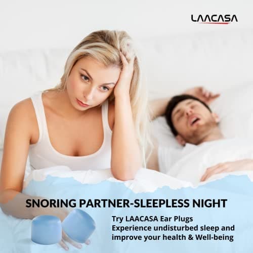 LAACASA Ear Plugs for Sleeping, 7 Pairs Blue with Case, 27dB Noise Cancelling Reusable Silicone Ear Plugs, Waterproof Soft Earplugs for Snoring, Travel, Study, Swimming, Concerts & Work — view 5