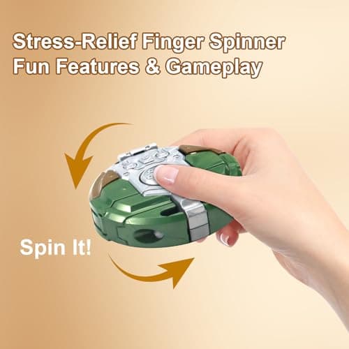 3-Pack Transformable Fidget Spinner Robots – Gold/Silver/Green | Stress Relief Fidget Toys for Kids | 2-in-1 Transformable Fidget Spinner & Robot Figures | Durable Fidget Spinners for Kids & Adults — view 4