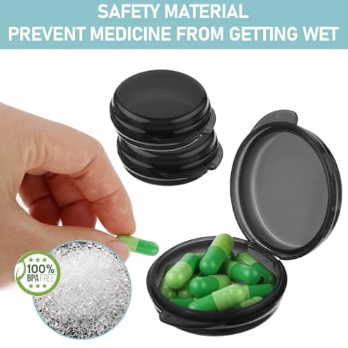 ElevateTech 3 Pack Small Pill Box Mini Pill Case Daily Pill Organizer Travel Pill Container Medicines Storage Box(Black) — view 6