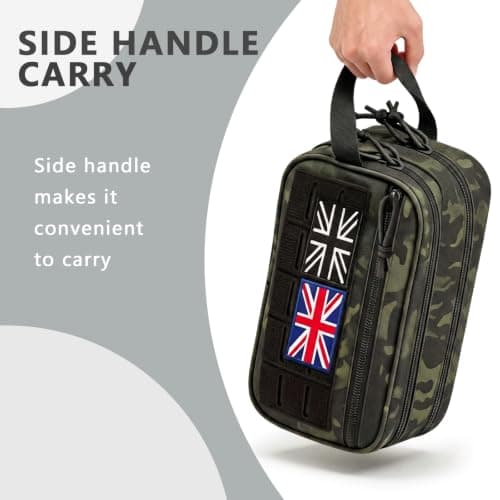 Vnvnvnv Tactical Toiletry Bag for Men, Travel Wash Bag with UK Patch, Camo — view 6