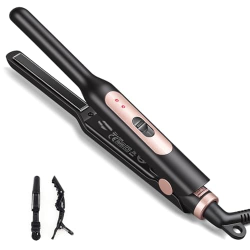 JAETON Mini Travel Hair Straightener, Small Flat Iron 2 Temp 180°C/210°C