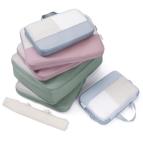 Narwey 7 Set Compression Packing Cubes for Suitcases, Travel Organiser Bags