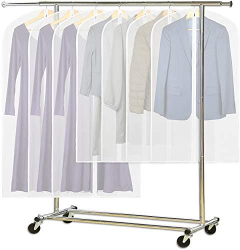 Simple Houseware 7PK Regular Garment Bag, White, 50/40 — view 4