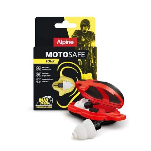 Alpine MotoSafe Tour 17dB Motorcycle Ear Plugs Wind Noise Reduction