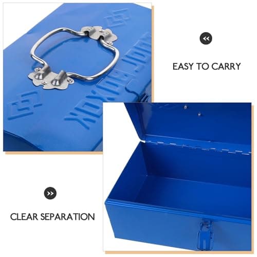 Blue Iron Tool Box with Lockable Design for Easy Transport — view 3