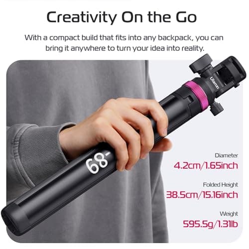 ULANZI MT-89 Portable Adjustable Light Stand with 1/4" Screw Quick Release, 82" Extendable Tripod Aluminum, 360° Ball Head Camera Phone Tripod for Camera Video Light Smartphone, Lightweight for Trave — view 4