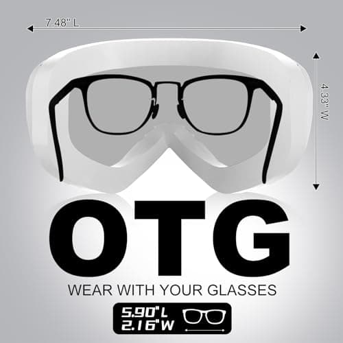 GlaRid OTG Ski Goggles for Men Women Youth, Anti Fog UV Protection, White — view 3