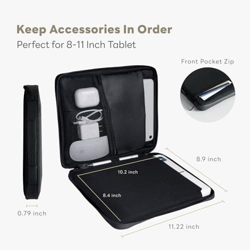 eiP 8-11 inch Waterproof Slim Tablet Carrying Sleeve Bag with Handle — view 3