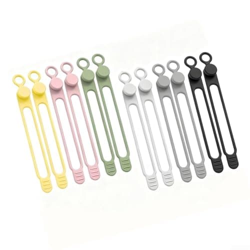 Silicone Cable Organizer Straps 12pcs Reusable Elastic — view 6