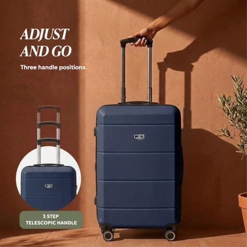 LUGG 24 Inch Jetset Suitcase Hard Shell Case 4 Wheel Travel Bag Lightweight ABS Material with TSA Lock Approved for Travel with easyJet, British Airways, RyanAir, Virgin Atlantic (65x44x25.5cm) — view 5