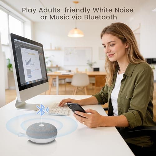 Portable White Noise Machine Baby with Bluetooth, 30 Soothing Sounds & 10 Night Light Mode, Rechargeable Baby Sound Machine with Clip for Stroller & Nursery, Timer Sleep Aid for Travel & Adults — view 4