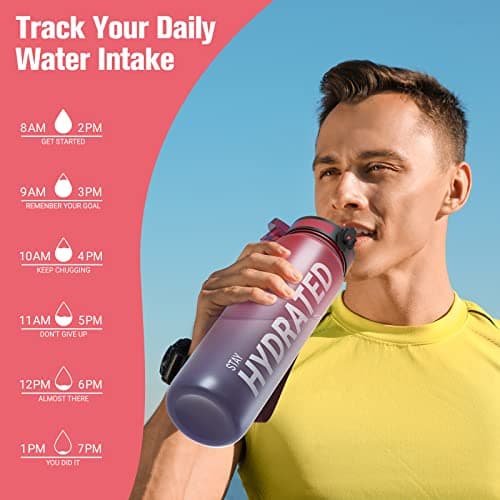 Sahara Sailor Water Bottle 1L, Leakproof Tritan Bottle with Time Marker — view 6