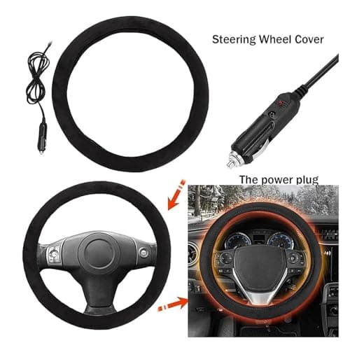 Heated Steering Wheel Cover UK, 2V Heated Cover for Car, Vehicle Hand Warming Steering Wheel Protector, Fit Usual Cars — view 4
