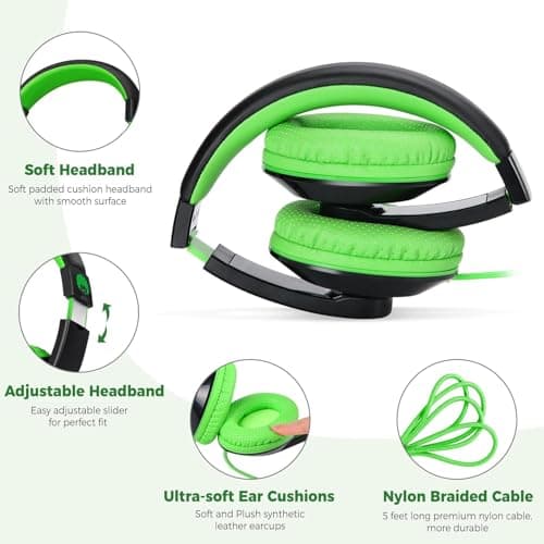 rockpapa 2 Pcs Foldable Kids Headphones Wired for School with 3.5mm Cord — view 2