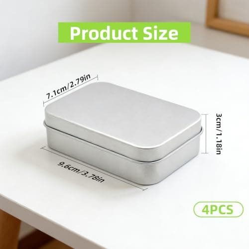 4 Pcs Travel Soap Cases, Aluminum Soap Box, 150ml, Rectangular — view 2