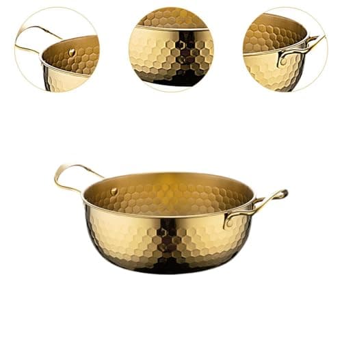 Llazsybz Korean Ramen Cookware Set for Outdoor Dining Adventures, Gold 18cm — view 5